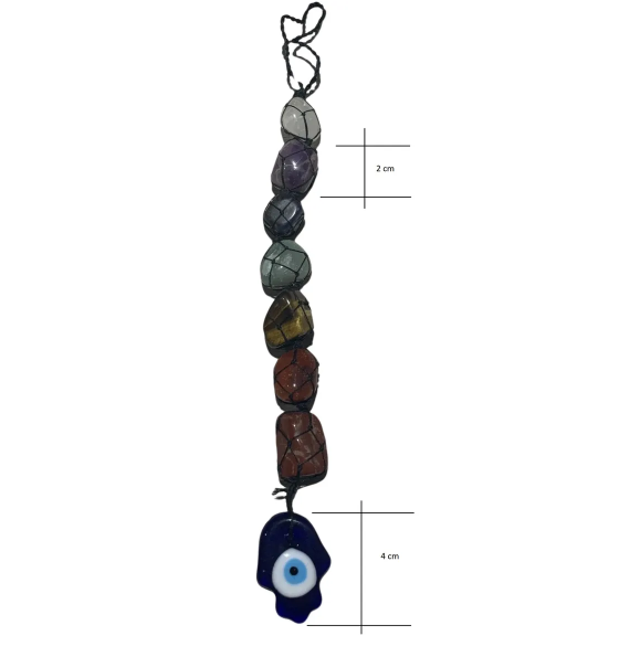 Hanger Colgante de Chakras con Ojo Turco: Equilibrio y Protección