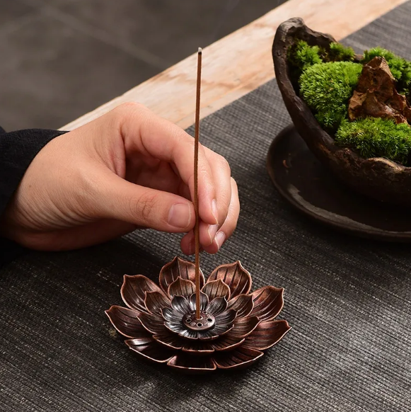 Portaincienso 2 En 1, Flor De Loto 8.8 Cm