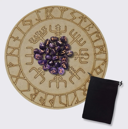Rejilla Vegvisir con Runas Vikingas en Amatista