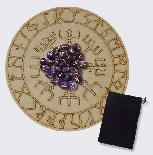 Rejilla Vegvisir con Runas Vikingas en Amatista