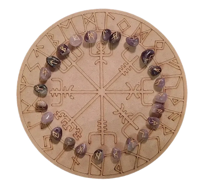 Rejilla Vegvisir con Runas Vikingas en Amatista