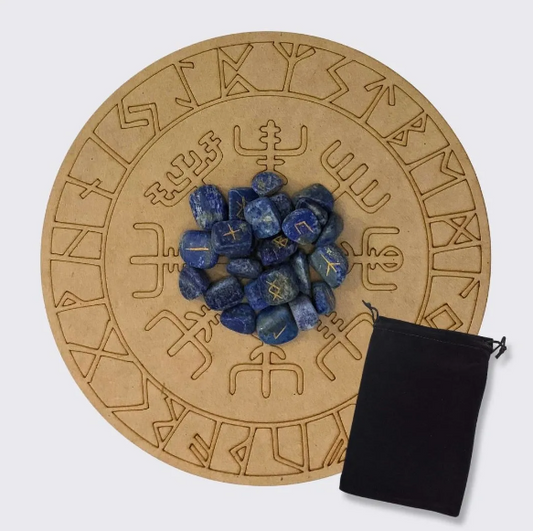 Rejilla Vegvisir con Runas Vikingas en Lapislázuli