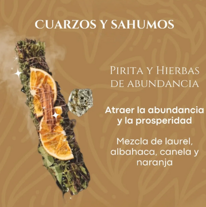 Sahumerio Abundancia Dorada, con Pirita